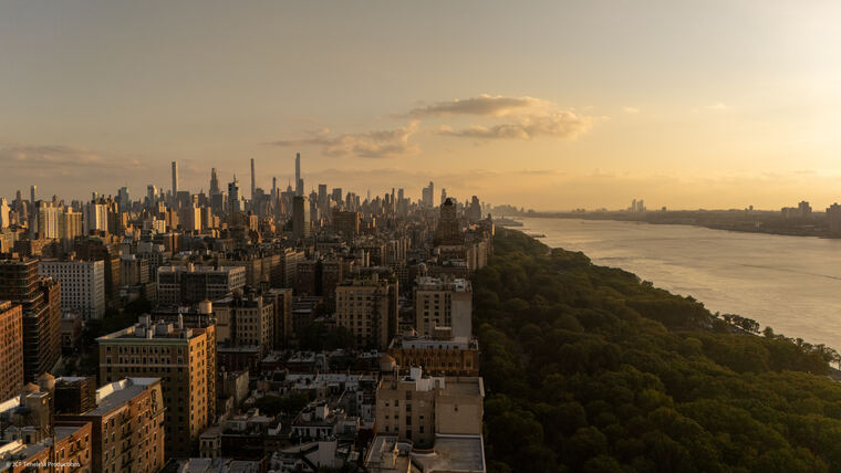 Aerial drone photograph over New York